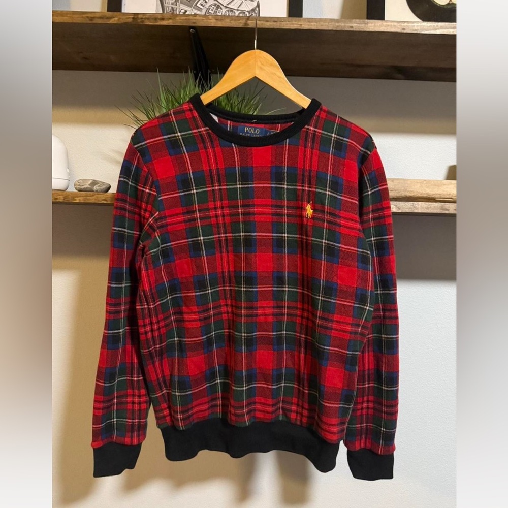 Polo by Ralph Lauren red holiday plaid tartan Crewneck Sweater